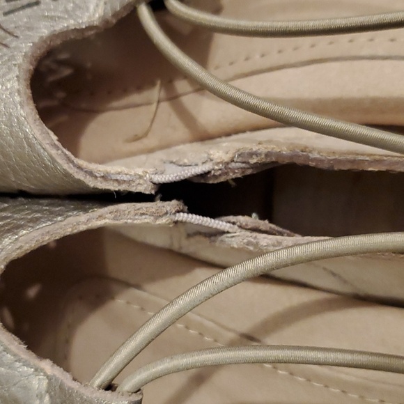 Beautiful Earth Washed Gold Leather Slip-On Flats - Picture 9 of 11